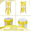 MDS Satin Chair Sashes, 150 Pack, 7x108 Each, Decorative Chair Bows Ribbon Tie Backs for Wedding Party, Holiday Dinner, Birthday, Reception, Banquet, Hotel & Event Decoration - Yellow view 4