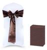 MDS Pack of 125 PCS Satin Chair Sashes Charmeuse Sateen Dining Chair Bows Ribbon Ties Back Sash for Wedding Party Birthday Home Hotel Restaurant Banquet Decoration (7 x 108 Inch, Coffee) view 1