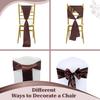 MDS Pack of 125 PCS Satin Chair Sashes Charmeuse Sateen Dining Chair Bows Ribbon Ties Back Sash for Wedding Party Birthday Home Hotel Restaurant Banquet Decoration (7 x 108 Inch, Coffee) view 4