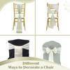 MDS Satin Chair Sashes, 150 Pack, 7x108 Each, Decorative Chair Bows Ribbon Tie Backs for Wedding Party, Holiday Dinner, Birthday, Reception, Banquet, Hotel & Event Decoration - Ivory view 4