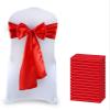 MDS Satin Chair Sashes, 125 Pack, 7x108 Each, Decorative Chair Bows Ribbon Tie Backs for Wedding Party, Holiday Dinner, Birthday, Reception, Banquet, Hotel & Event Decoration - Red view 1