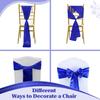 MDS Satin Chair Sashes, 150 Pack, 7x108 Each, Decorative Chair Bows Ribbon Tie Backs for Wedding Party, Holiday Dinner, Birthday, Reception, Banquet, Hotel & Event Decoration - Royal Blue view 4