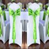 MDS Satin Chair Sashes, 150 Pack, 7x108 Each, Decorative Chair Bows Ribbon Tie Backs for Wedding Party, Holiday Dinner, Birthday, Reception, Banquet, Hotel & Event Decoration - Parrot Green view 2