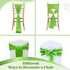 MDS Satin Chair Sashes, 150 Pack, 7x108 Each, Decorative Chair Bows Ribbon Tie Backs for Wedding Party, Holiday Dinner, Birthday, Reception, Banquet, Hotel & Event Decoration - Parrot Green view 4
