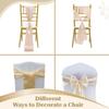 MDS Satin Chair Sashes, 150 Pack, 7x108 Each, Decorative Chair Bows Ribbon Tie Backs for Wedding Party, Holiday Dinner, Birthday, Reception, Banquet, Hotel & Event Decoration - Cream view 4
