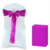 MDS Satin Chair Sashes, 150 Pack, 7x108 Each, Decorative Chair Bows Ribbon Tie Backs for Wedding Party, Holiday Dinner, Birthday, Reception, Banquet, Hotel & Event Decoration - Magenta Violet view 1