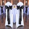 MDS Satin Chair Sashes, 150 Pack, 7x108 Each, Decorative Chair Bows Ribbon Tie Backs for Wedding Party, Holiday Dinner, Birthday, Reception, Banquet, Hotel & Event Decoration - Black view 2