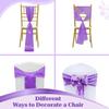 MDS Satin Chair Sashes, 200 Pack, 7x108 Each, Decorative Chair Bows Ribbon Tie Backs for Wedding Party, Holiday Dinner, Birthday, Reception, Banquet, Hotel & Event Decoration - Lavender view 4