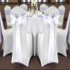 MDS Satin Chair Sashes, 300 Pack, 7x108 Each, Decorative Chair Bows Ribbon Tie Backs for Wedding Party, Holiday Dinner, Birthday, Reception, Banquet, Hotel & Event Decoration - White view 2