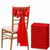MDS Pack of 300 Satin Chair Sashes for Wedding & Events Red view 1