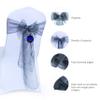 MDS Pack of 100 PCS Organza Chair Sashes Wider Dining Chair Bows Ribbon Tie Back for Wedding Party Birthday Bridal Shower Reception Event Banquet Home Chair Cover Decoration - Silver Gray view 2