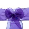 MDS Pack of 100 PCS Organza Chair Sashes Wider Dining Chair Bows Ribbon Tie Back for Wedding Party Birthday Bridal Shower Reception Event Banquet Home Chair Cover Decoration - Purple view 4