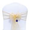 MDS Pack of 100 PCS Organza Chair Sashes Wider Dining Chair Bows Ribbon Tie Back for Wedding Party Birthday Bridal Shower Reception Event Banquet Home Chair Cover Decoration - Beige view 2