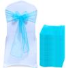 MDS Pack of 300 PCS Organza Chair Sashes Wider Dining Chair Bows Ribbon Tie Back for Wedding Party Birthday Bridal Shower Reception Event Banquet Home Chair Cover Decoration - Turquoise view 1