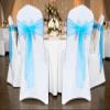 MDS Pack of 300 PCS Organza Chair Sashes Wider Dining Chair Bows Ribbon Tie Back for Wedding Party Birthday Bridal Shower Reception Event Banquet Home Chair Cover Decoration - Turquoise view 2
