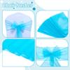 MDS Pack of 300 PCS Organza Chair Sashes Wider Dining Chair Bows Ribbon Tie Back for Wedding Party Birthday Bridal Shower Reception Event Banquet Home Chair Cover Decoration - Turquoise view 4