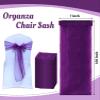 MDS Pack of 300 PCS Organza Chair Sashes Wider Dining Chair Bows Ribbon Tie Back for Wedding Party Birthday Bridal Shower Reception Event Banquet Home Chair Cover Decoration - Dark Purple view 3