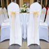 MDS Pack of 300 PCS Organza Chair Sashes Wider Dining Chair Bows Ribbon Tie Back for Wedding Party Birthday Bridal Shower Reception Event Banquet Home Chair Cover Decoration - Beige view 2
