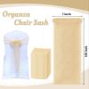 MDS Pack of 300 PCS Organza Chair Sashes Wider Dining Chair Bows Ribbon Tie Back for Wedding Party Birthday Bridal Shower Reception Event Banquet Home Chair Cover Decoration - Beige view 3