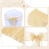 MDS Pack of 300 PCS Organza Chair Sashes Wider Dining Chair Bows Ribbon Tie Back for Wedding Party Birthday Bridal Shower Reception Event Banquet Home Chair Cover Decoration - Beige view 4