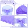 MDS Pack of 300 PCS Organza Chair Sashes Wider Dining Chair Bows Ribbon Tie Back for Wedding Party Birthday Bridal Shower Reception Event Banquet Home Chair Cover Decoration - Lavender view 4