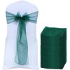 MDS Pack of 300 PCS Organza Chair Sashes Wider Dining Chair Bows Ribbon Tie Back for Wedding Party Birthday Bridal Shower Reception Event Banquet Home Chair Cover Decoration - Hunter Green view 1