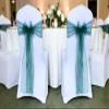 MDS Pack of 300 PCS Organza Chair Sashes Wider Dining Chair Bows Ribbon Tie Back for Wedding Party Birthday Bridal Shower Reception Event Banquet Home Chair Cover Decoration - Hunter Green view 2