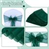 MDS Pack of 300 PCS Organza Chair Sashes Wider Dining Chair Bows Ribbon Tie Back for Wedding Party Birthday Bridal Shower Reception Event Banquet Home Chair Cover Decoration - Hunter Green view 4