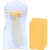 MDS Pack of 250 PCS Organza Chair Sashes Wider Dining Chair Bows Ribbon Tie Back for Wedding Party Birthday Bridal Shower Reception Event Banquet Home Chair Cover Decoration - Gold view 1