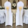 MDS Pack of 250 PCS Organza Chair Sashes Wider Dining Chair Bows Ribbon Tie Back for Wedding Party Birthday Bridal Shower Reception Event Banquet Home Chair Cover Decoration - Gold view 2