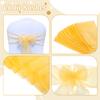 MDS Pack of 250 PCS Organza Chair Sashes Wider Dining Chair Bows Ribbon Tie Back for Wedding Party Birthday Bridal Shower Reception Event Banquet Home Chair Cover Decoration - Gold view 4