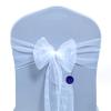 MDS Pack of 200 PCS Organza Chair Sashes Wider Dining Chair Bows Ribbon Tie Back for Wedding Party Birthday Bridal Shower Reception Event Banquet Home Chair Cover Decoration - White view 3