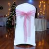 MDS Pack of 200 PCS Organza Chair Sashes Wider Dining Chair Bows Ribbon Tie Back for Wedding Party Birthday Bridal Shower Reception Event Banquet Home Chair Cover Decoration - Dusty Pink view 1