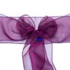 MDS Pack of 200 PCS Organza Chair Sashes Wider Dining Chair Bows Ribbon Tie Back for Wedding Party Birthday Bridal Shower Reception Event Banquet Home Chair Cover Decoration - Eggplant view 4