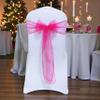 MDS Pack of 200 PCS Organza Chair Sashes Wider Dining Chair Bows Ribbon Tie Back for Wedding Party Birthday Bridal Shower Reception Event Banquet Home Chair Cover Decoration - Magenta view 1