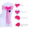 MDS Pack of 200 PCS Organza Chair Sashes Wider Dining Chair Bows Ribbon Tie Back for Wedding Party Birthday Bridal Shower Reception Event Banquet Home Chair Cover Decoration - Magenta view 2