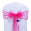 MDS Pack of 200 PCS Organza Chair Sashes Wider Dining Chair Bows Ribbon Tie Back for Wedding Party Birthday Bridal Shower Reception Event Banquet Home Chair Cover Decoration - Magenta view 3