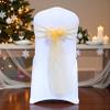 MDS Pack of 200 PCS Organza Chair Sashes Wider Dining Chair Bows Ribbon Tie Back for Wedding Party Birthday Bridal Shower Reception Event Banquet Home Chair Cover Decoration - Gold view 1
