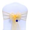 MDS Pack of 200 PCS Organza Chair Sashes Wider Dining Chair Bows Ribbon Tie Back for Wedding Party Birthday Bridal Shower Reception Event Banquet Home Chair Cover Decoration - Gold view 3
