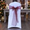 MDS Pack of 200 PCS Organza Chair Sashes Wider Dining Chair Bows Ribbon Tie Back for Wedding Party Birthday Bridal Shower Reception Event Banquet Home Chair Cover Decoration - Burgundy view 1