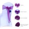 MDS Pack of 200 PCS Organza Chair Sashes Wider Dining Chair Bows Ribbon Tie Back for Wedding Party Birthday Bridal Shower Reception Event Banquet Home Chair Cover Decoration - Dark Purple view 2