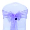 MDS Pack of 200 PCS Organza Chair Sashes Wider Dining Chair Bows Ribbon Tie Back for Wedding Party Birthday Bridal Shower Reception Event Banquet Home Chair Cover Decoration - Lavender view 3