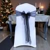 MDS Pack of 200 PCS Organza Chair Sashes Wider Dining Chair Bows Ribbon Tie Back for Wedding Party Birthday Bridal Shower Reception Event Banquet Home Chair Cover Decoration - Black view 1
