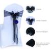 MDS Pack of 200 PCS Organza Chair Sashes Wider Dining Chair Bows Ribbon Tie Back for Wedding Party Birthday Bridal Shower Reception Event Banquet Home Chair Cover Decoration - Black view 2