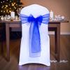 MDS Pack of 200 PCS Organza Chair Sashes Wider Dining Chair Bows Ribbon Tie Back for Wedding Party Birthday Bridal Shower Reception Event Banquet Home Chair Cover Decoration - Royal Blue view 1