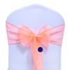 MDS Pack of 200 PCS Organza Chair Sashes Wider Dining Chair Bows Ribbon Tie Back for Wedding Party Birthday Bridal Shower Reception Event Banquet Home Chair Cover Decoration - Light Orange view 3