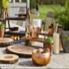 Artes Large Wooden Fruit Bowl/Serving Bowl, 26 cm (10") - Copper Finish view 4
