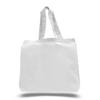 1 Dozen (12 Pack) Cheap High Quality Cotton Tote Bags Wholesale with Bottom Gusset (White) view 1