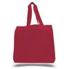 1 Dozen (12 Pack) Cheap Cotton Tote Bags Wholesale with Bottom Gusset (Red) view 1