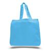 1 Dozen (12 Pack) Cheap Cotton Tote Bags Wholesale with Bottom Gusset (Turquoise) view 1